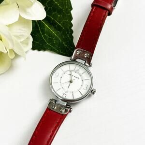 Anne Klein Red Leather Strap Watch